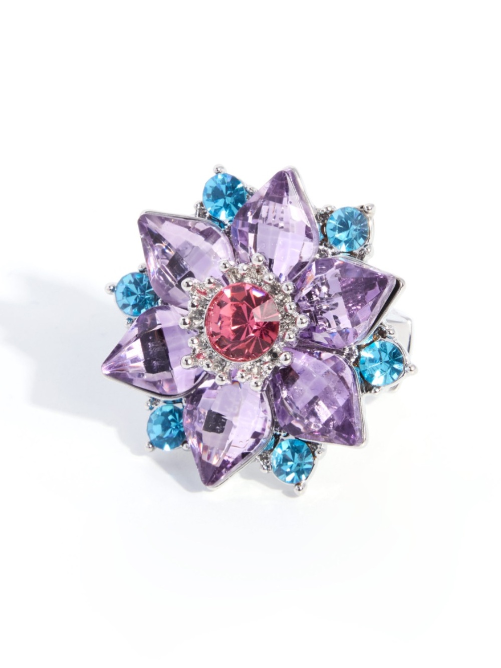 NWT Blue/Purple Flower Ring - Picture 3 of 5